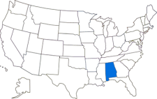 Alabamas placering i USA
